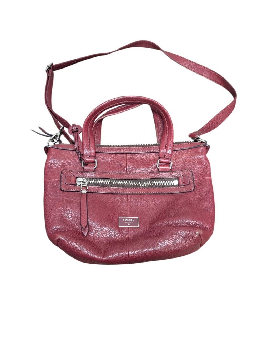 FOSSIL Dawson Leather Women's Shoulder Bag Purse in Berry Red